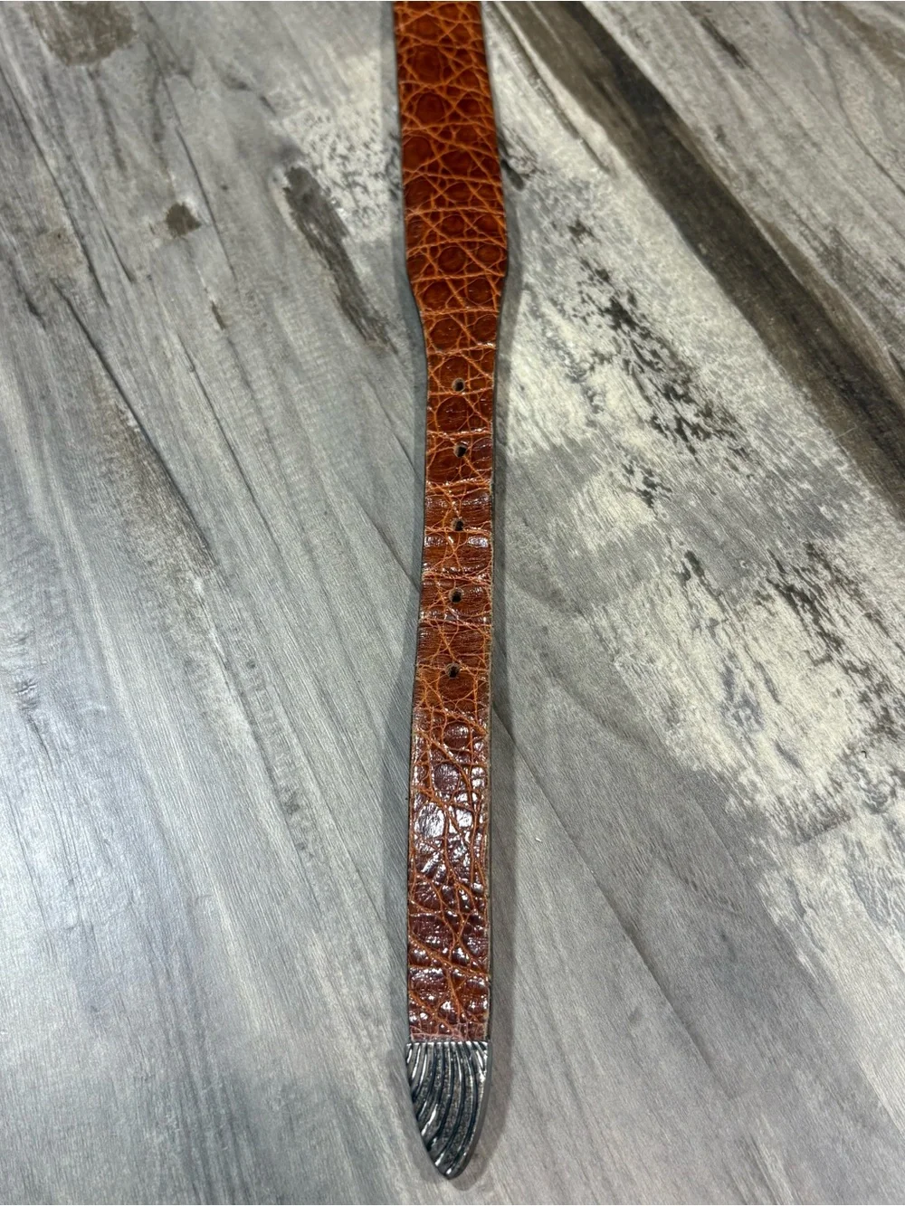 James Reid, Ltd. Alligator Men’s SZ 38 Western Belt 925 Sterling Silver Buckle